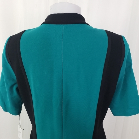 Worth New York Jade green black colorblock scuba dress size 12 NWT - Picture 7 of 11